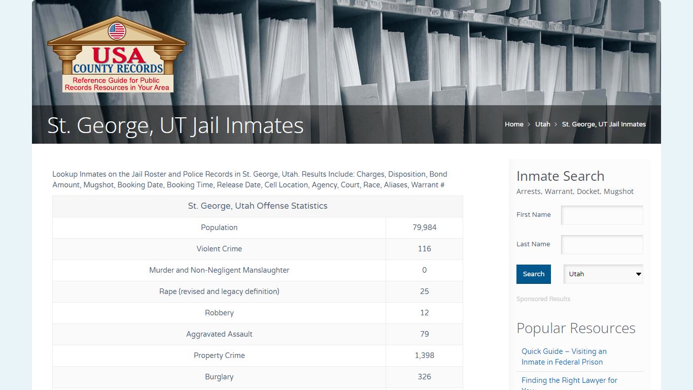 St. George, UT Jail Inmates | Name Search