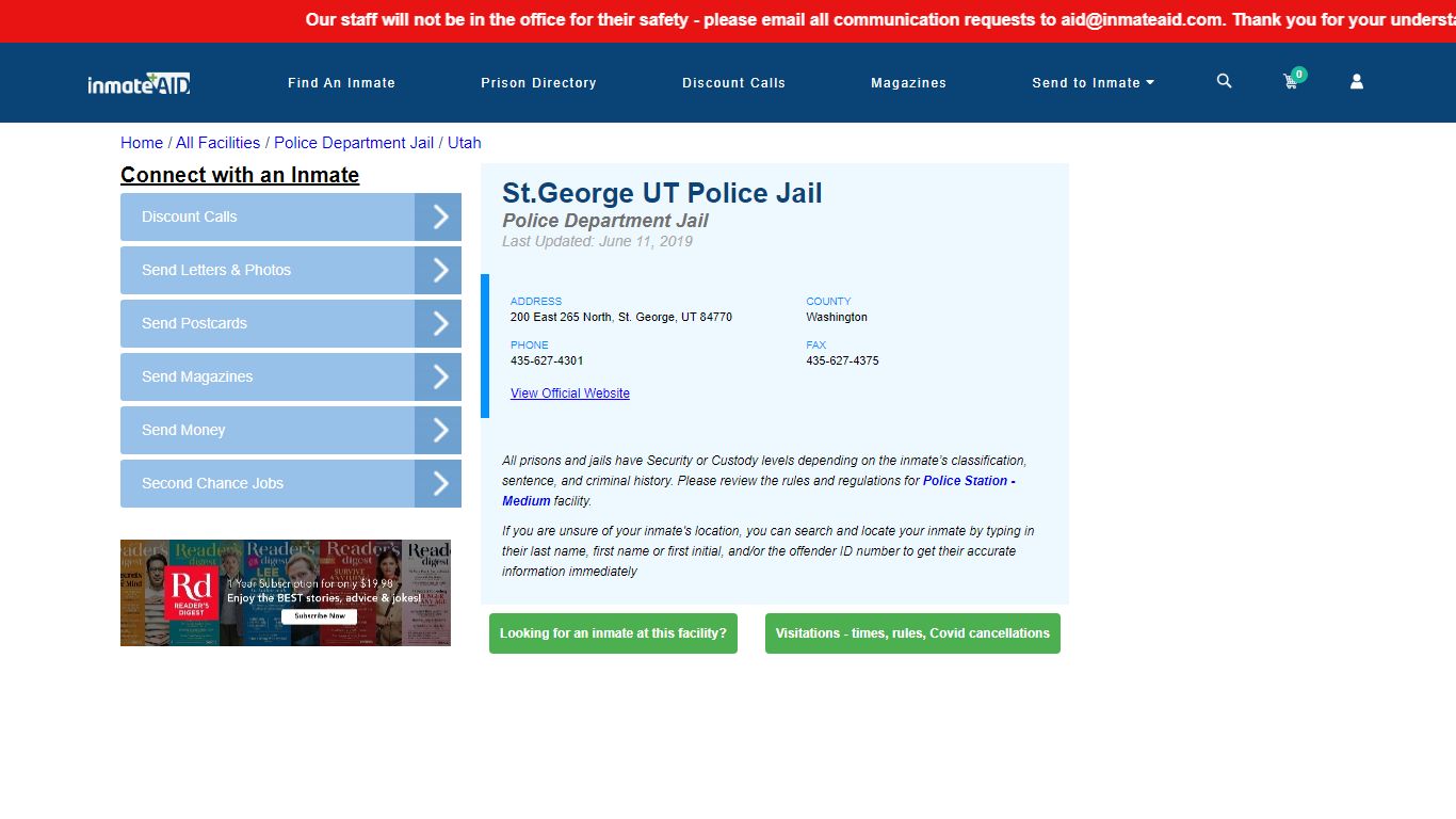 St.George UT Police Jail & Inmate Search - St. George, UT